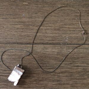 Purple natural gemstone slice necklace (amethyst)